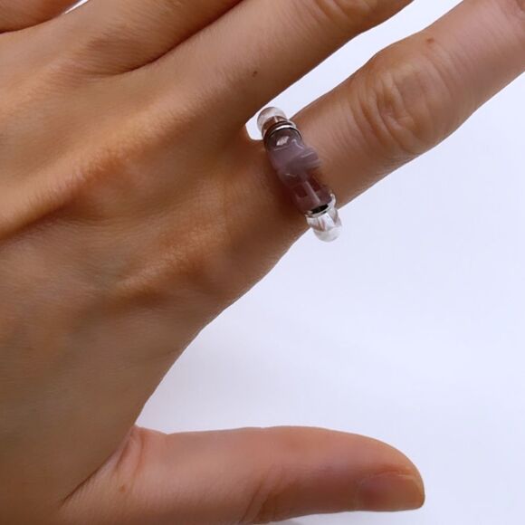 NWT Wool + Pepper Co. Amethyst & Clear Ring - Picture 6 of 6